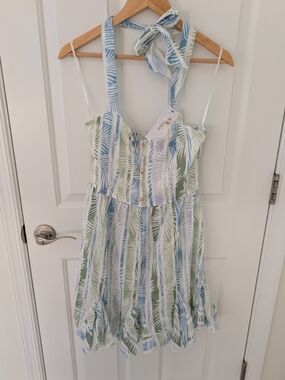 Mini Halter Tropical Dress
